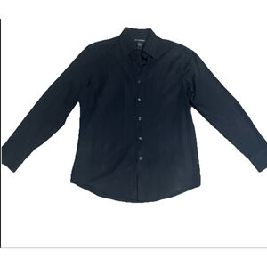 Men's INC Black Casual Button Down Shirt Medium